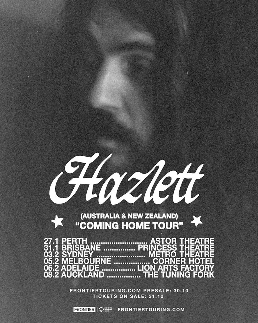 Hazlett Coming Home Tour Aus and NZ 2026 poster