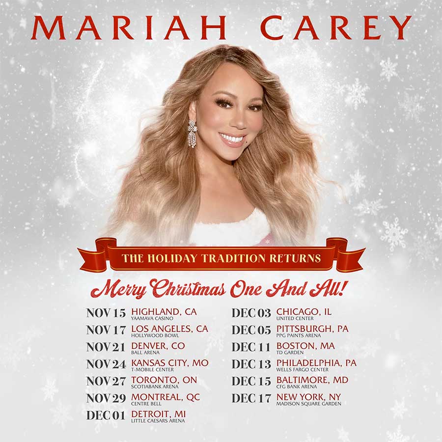 Mariah Carey - Merry Christmas One and All tour dates 2023 poster