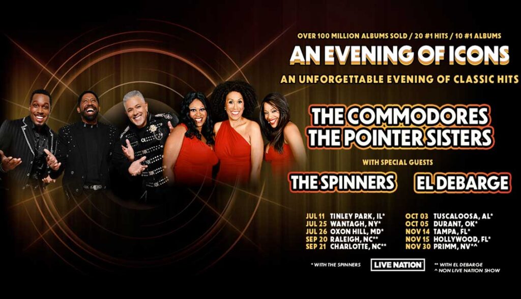 The Commodores and Pointer Sisters announce an Evening of Icons tour 2024