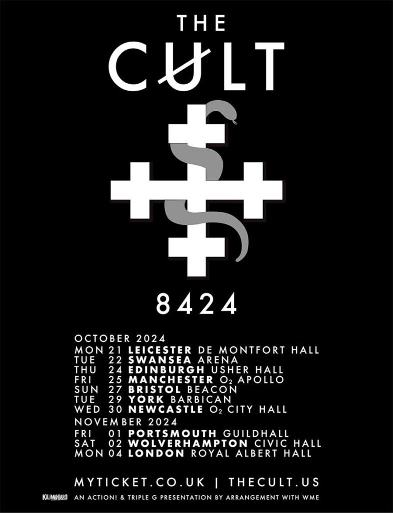 The Cult announce UK and European 2024 tour poster