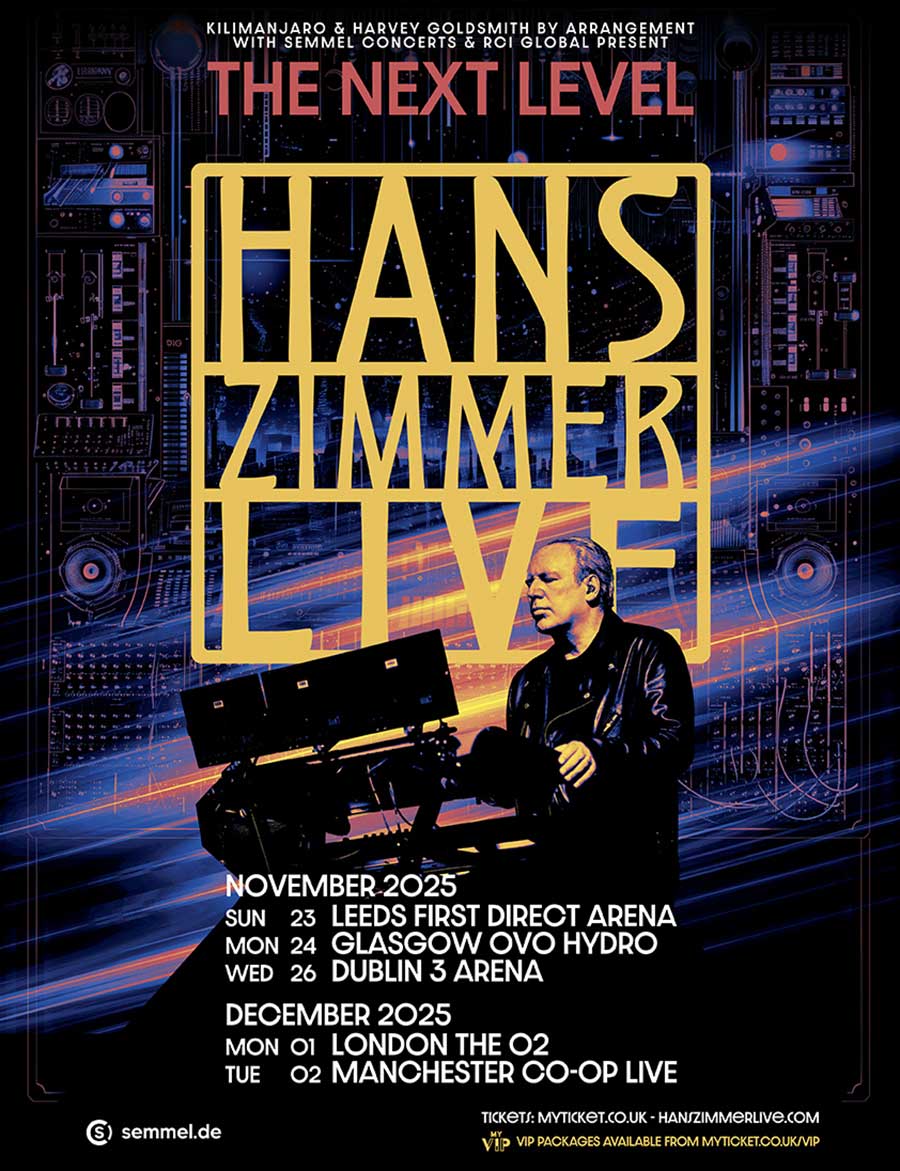 Hans Zimmer UK Arena Tour 2025 poster