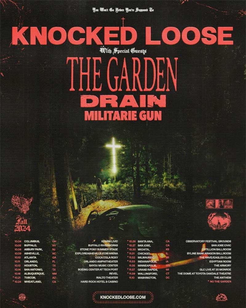 Knocked Loose headline USA tour poster