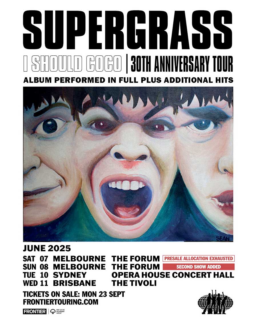 Supergrass I Should Coco Australia tour 2025 poster