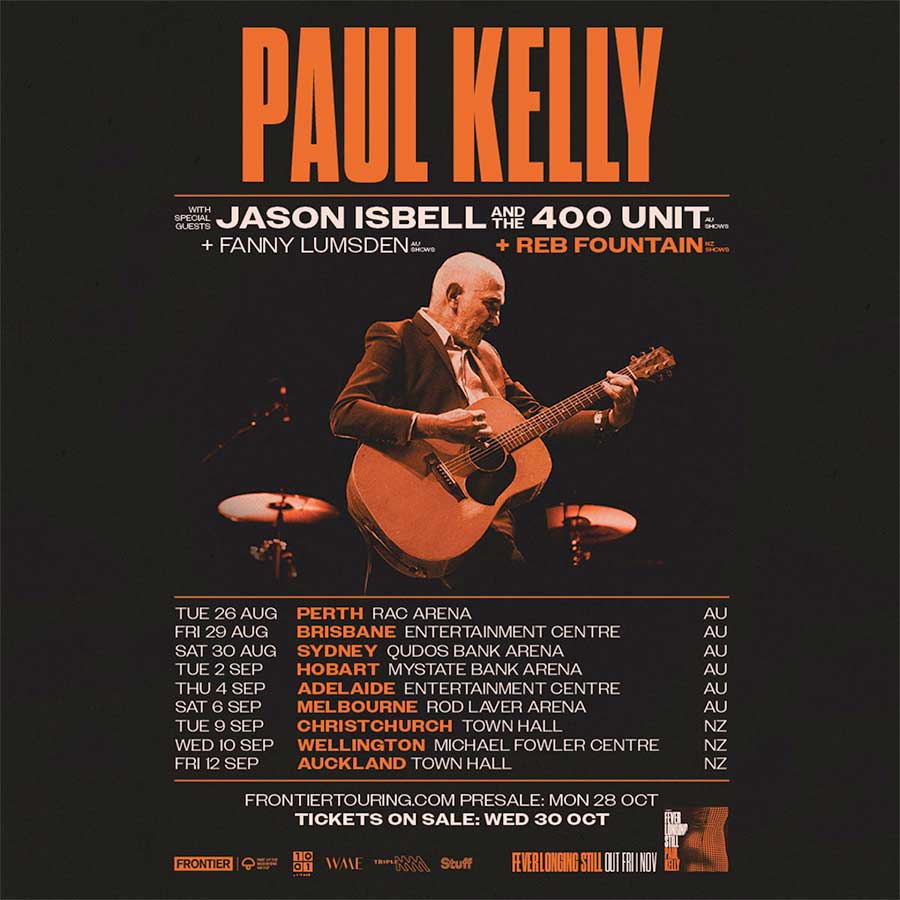 Paul Kelly Australia and New Zealand arena tour 2025 poster