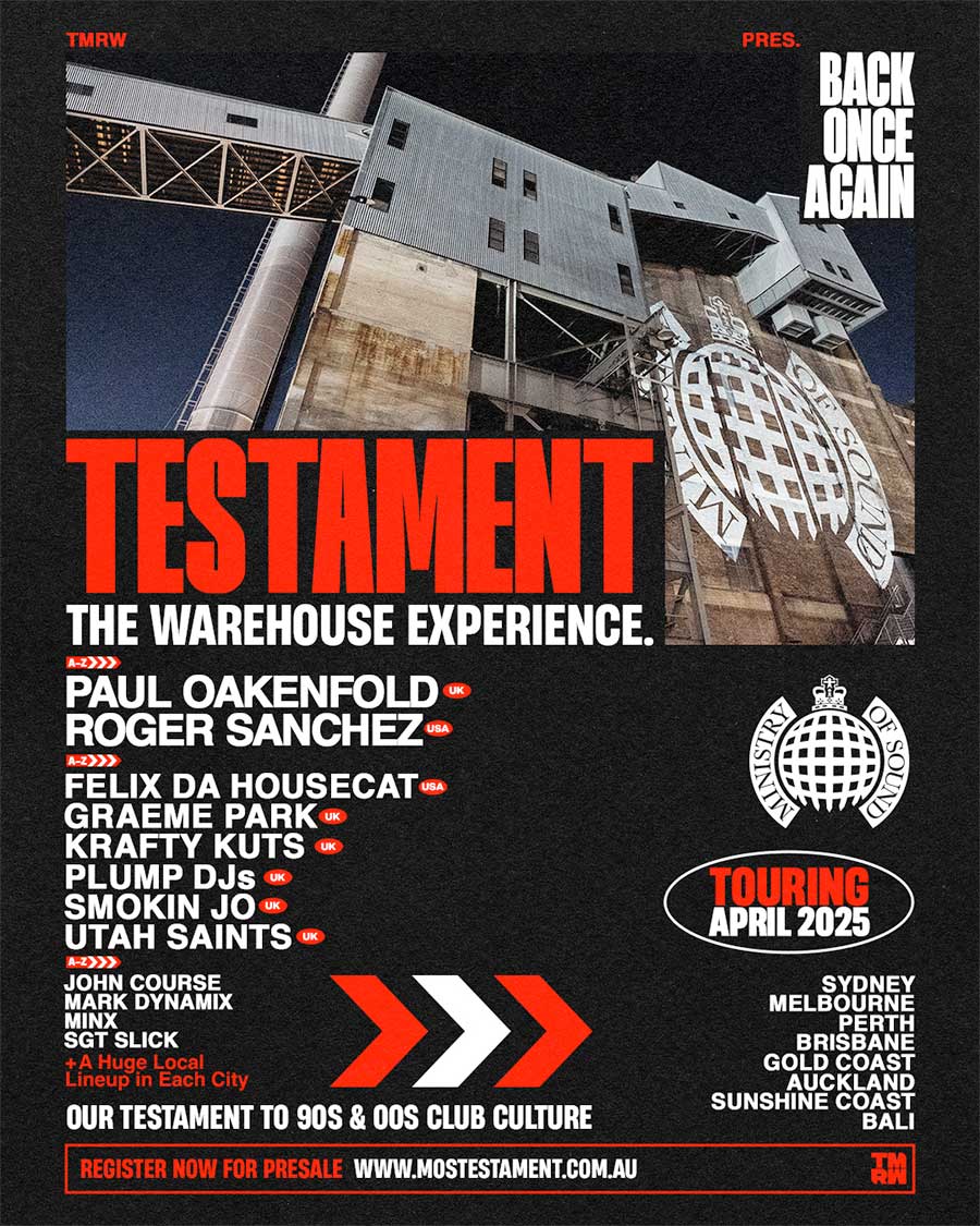 Ministry of Sound Testament tour 2025 poster