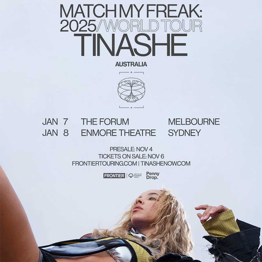 Tinashe Match my Freak Australian tour 2025 poster