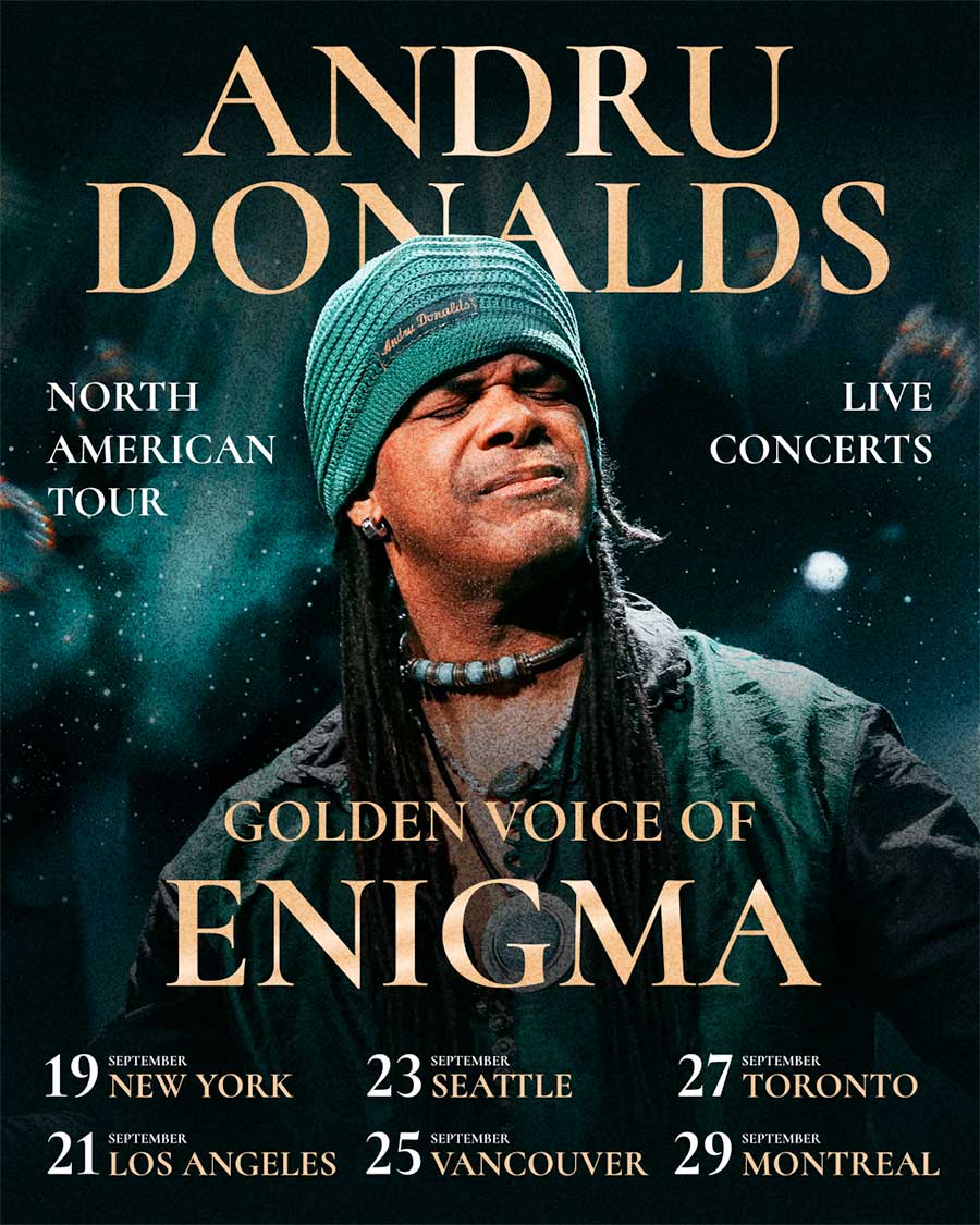 Andru Donalds Golden Voice of Enigma Tour 2025 poster