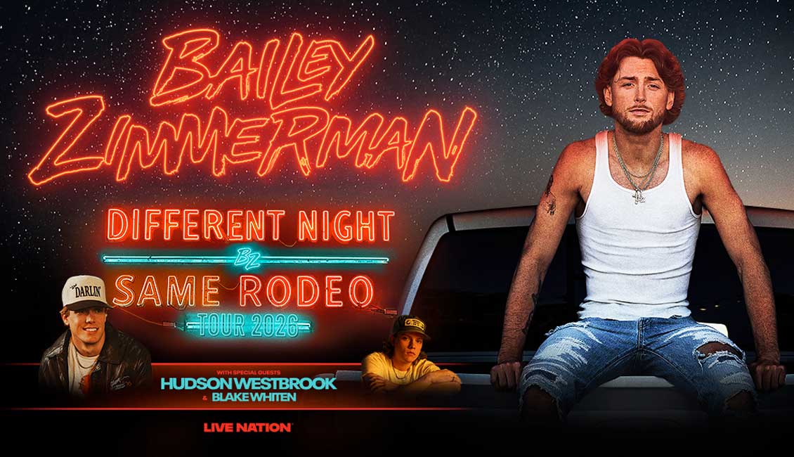 Bailey Zimmerman announces Different Night Same Rodeo Tour 2026