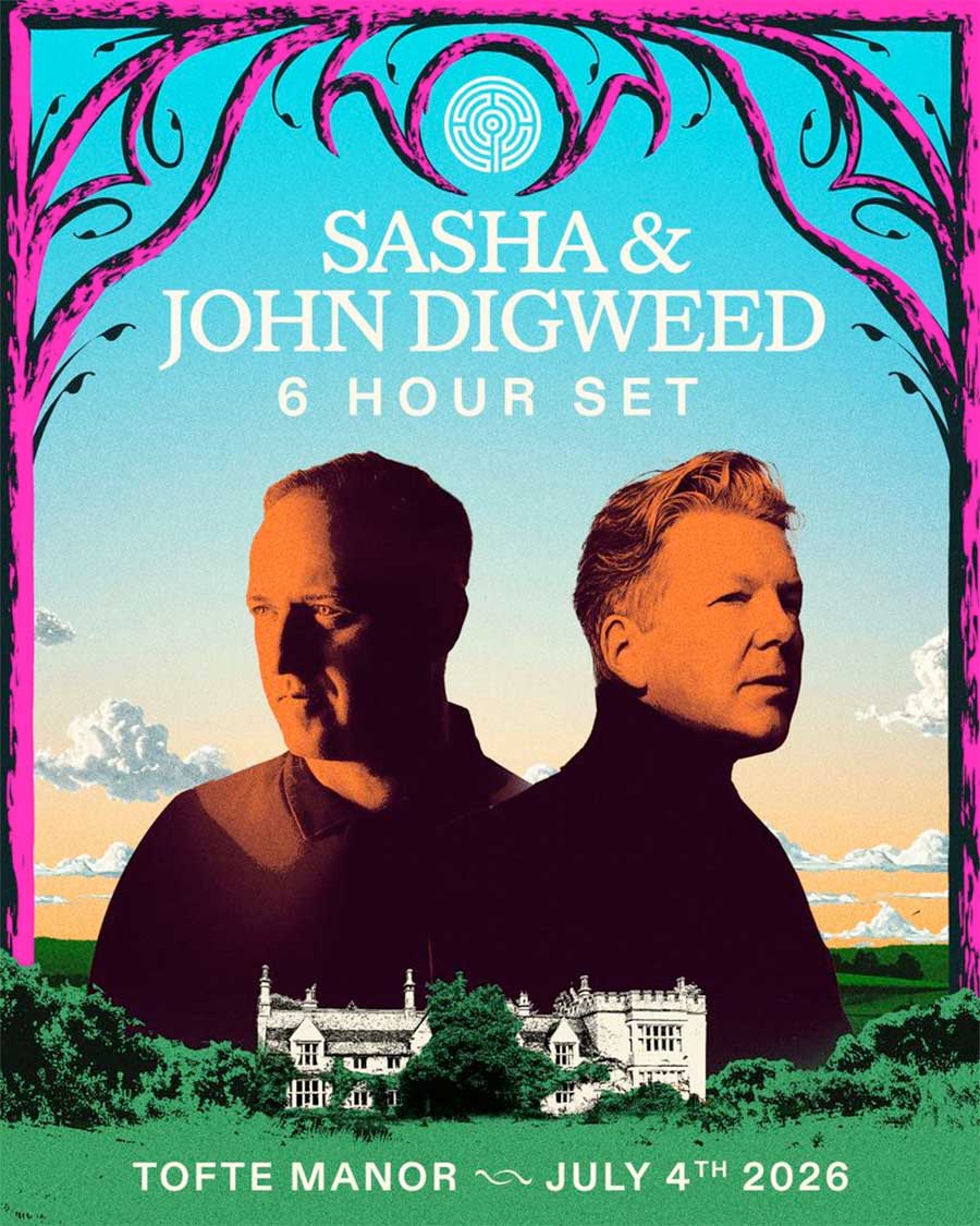 Sasha and John Digweed headline Tofte Manor 2026 poster