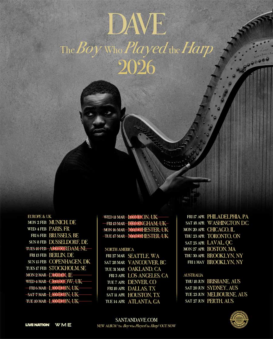 Dave announces headline US tour 2026 poster