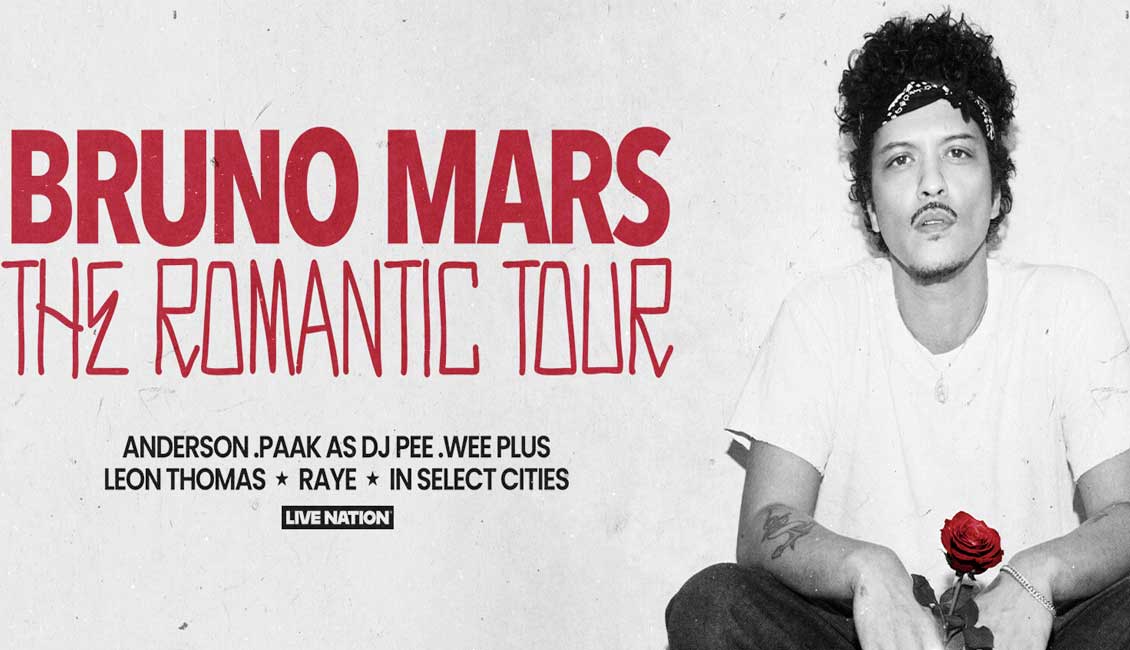 Bruno Mars announes The Romantic Tour 2026