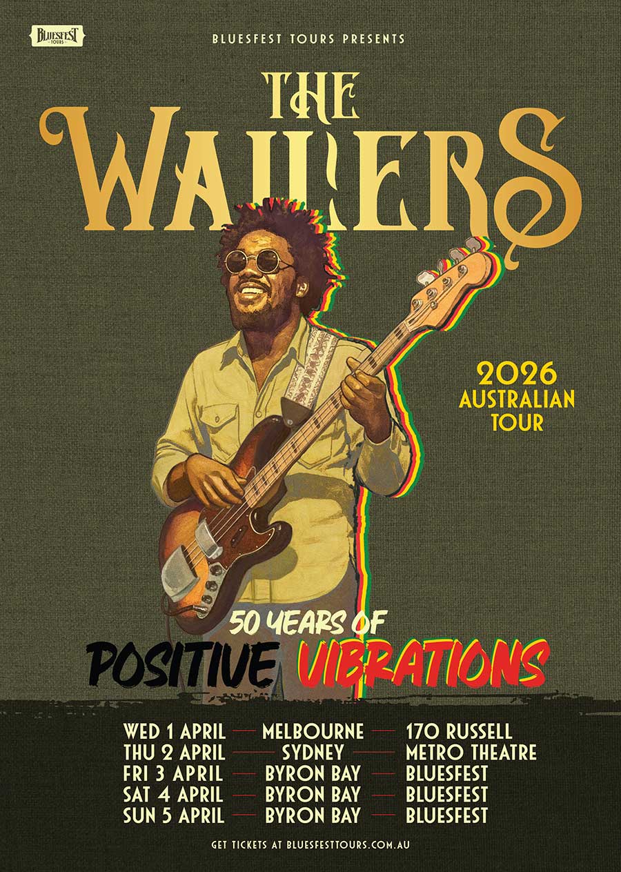 The Wailers 50 Years of Positive Vibrations Australian Tour 2026 poster