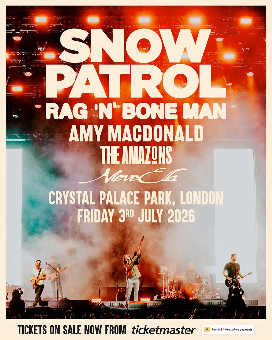 Snow Patrol Crystal Palace 2026 with support poster